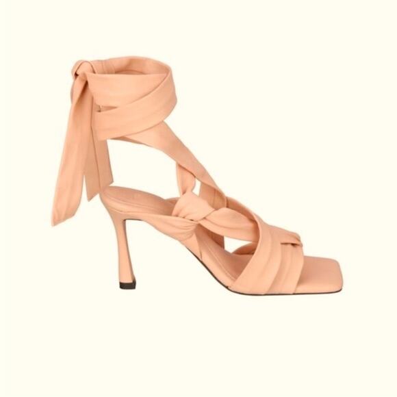 Zara Studio Collection 9 Heels Leather Lace Ankle Sandals 40 Limited Edition - Picture 2 of 16